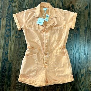Pistola Denim Short Sleeve Romper Light Orange Size Medium